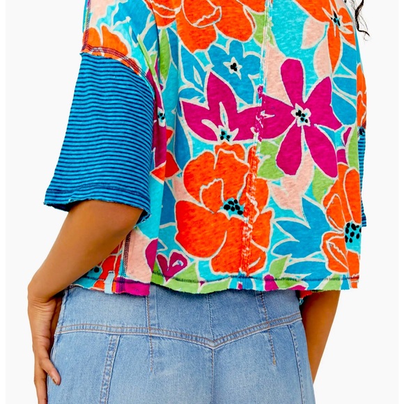 NWT Free People On A Boat Boxy Crop Polo Top Size Small - Picture 2 of 7